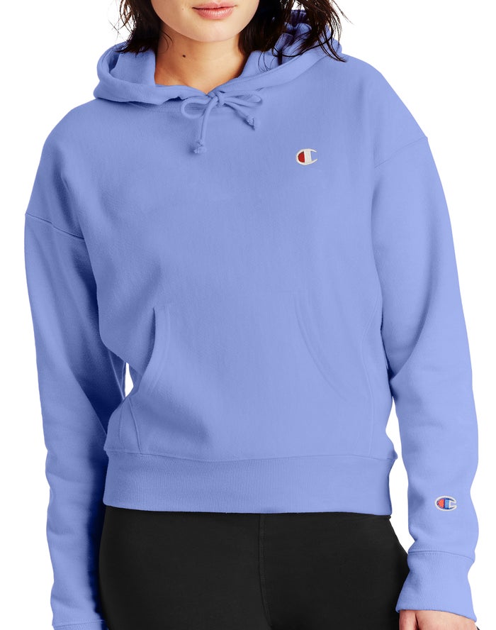 Sudadera Con Capucha Champion Mujer - Reverse Weave C Logo ( Azules ) 4523907-IO